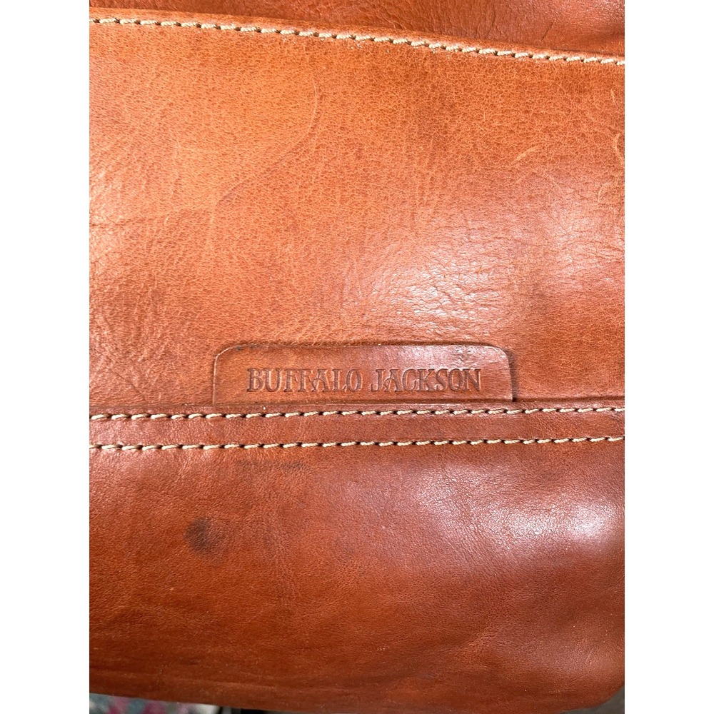 Buffalo Jackson Brown Leather Fold Over Crossbody  Bag Handbag Purse Madison - Picture 4 of 14
